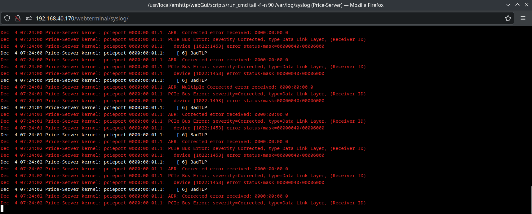 Suppress "[ 6] BadTLP" Error